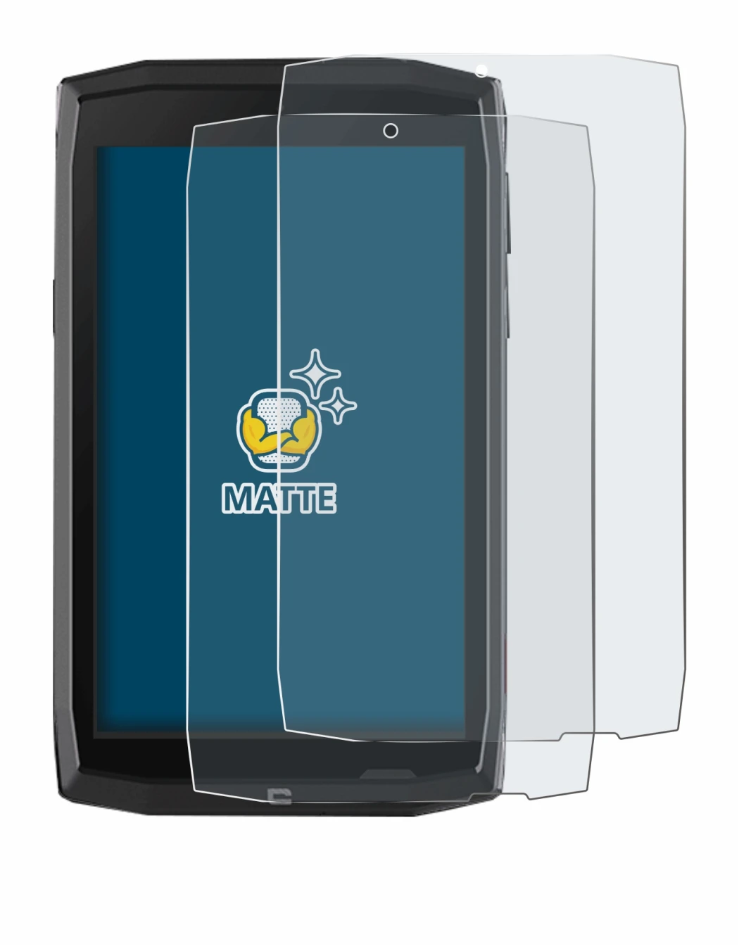 Imagen del dispositivo Crosscall Core T4 con una amplia variedad de protectores de pantalla.
