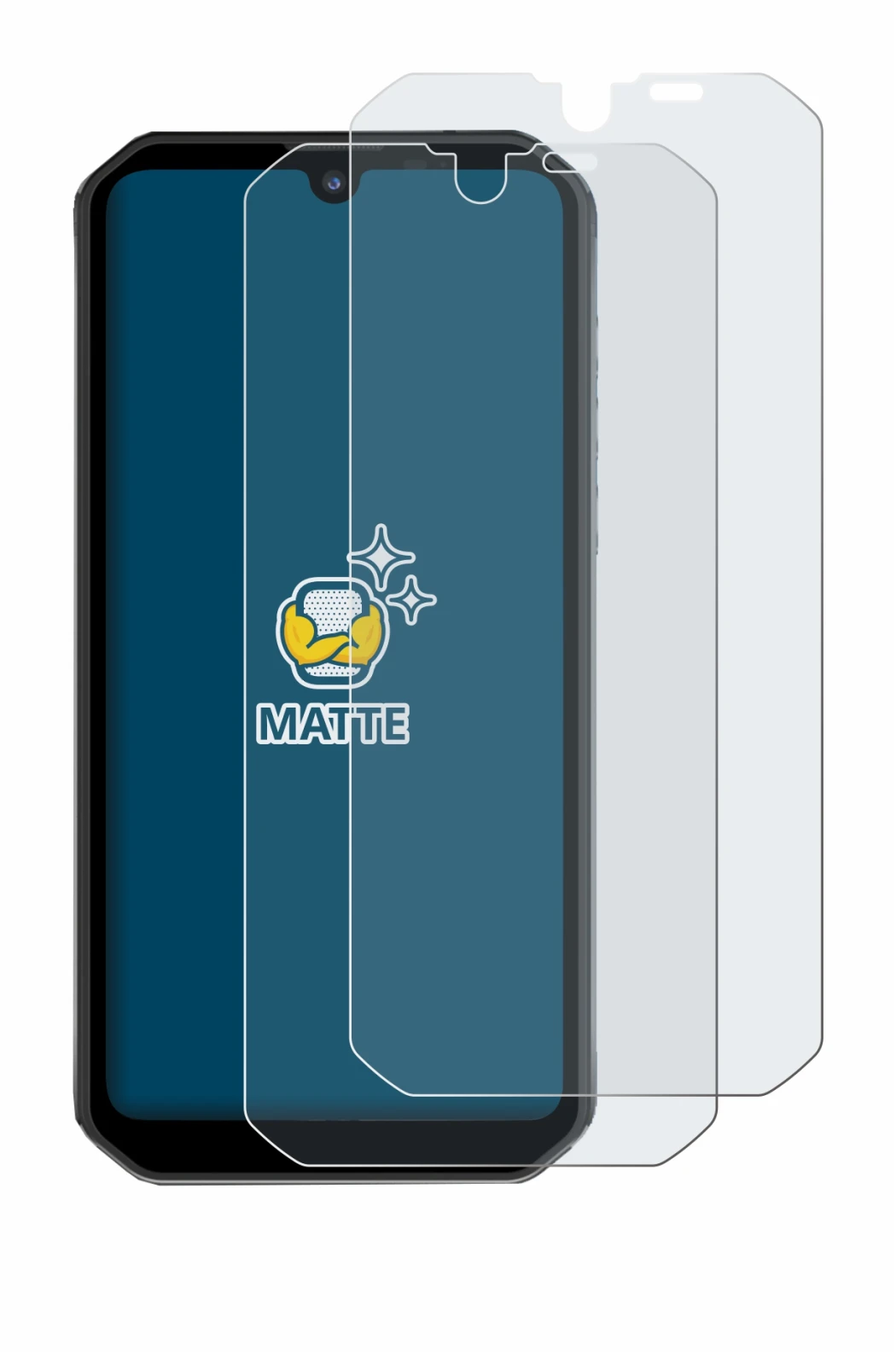 Imagen del dispositivo Blackview BV9900 Pro con una amplia variedad de protectores de pantalla.