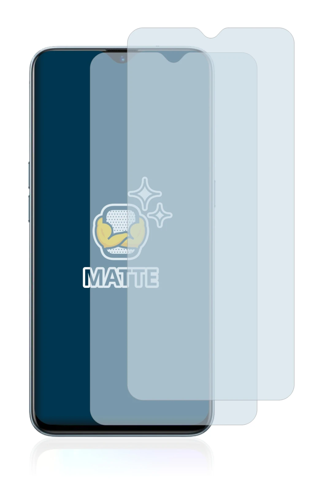 Imagen del dispositivo realme X2 con una amplia variedad de protectores de pantalla.