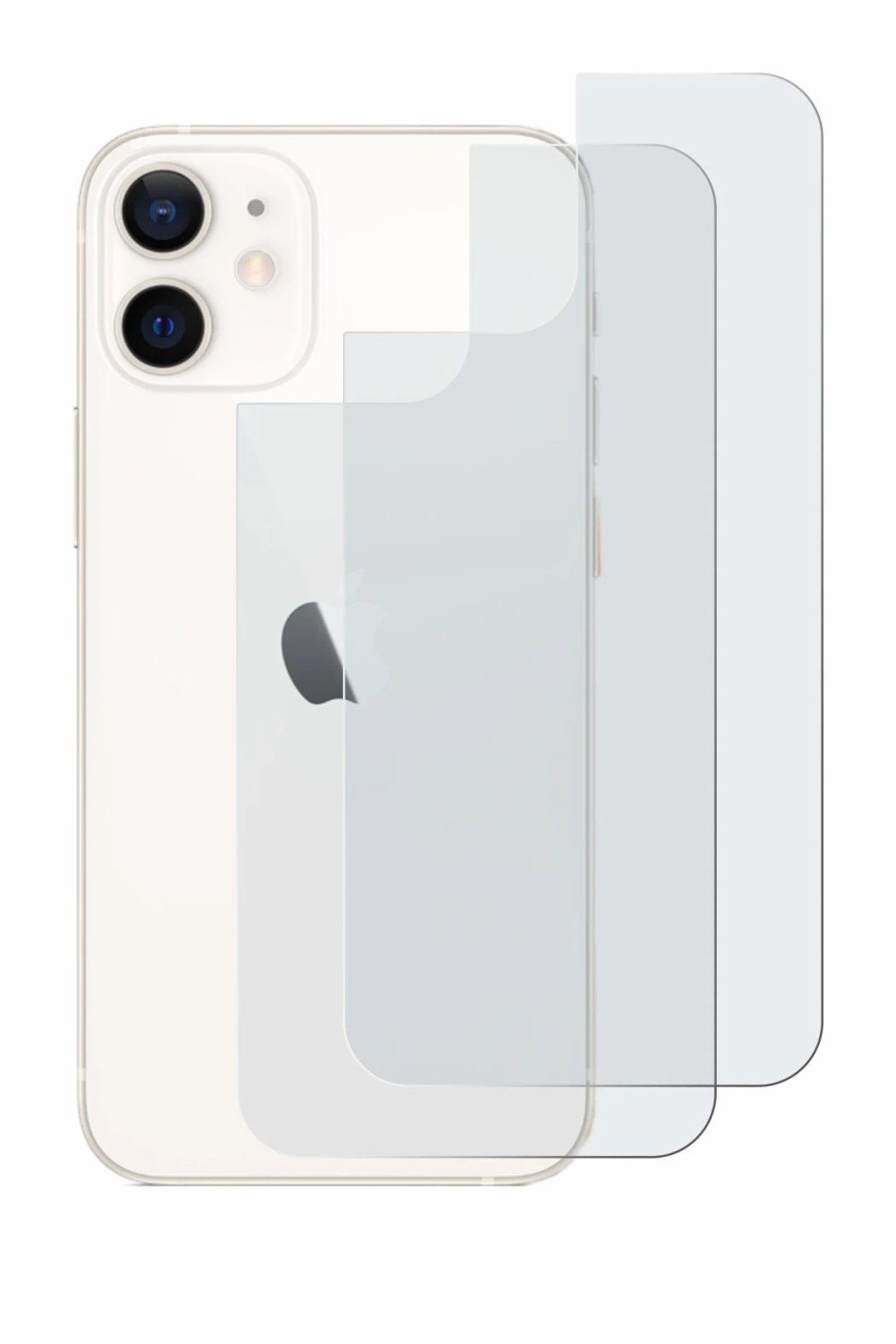 Imagen del dispositivo Apple iPhone 12 mini (Trasero) con una amplia variedad de protectores de pantalla.