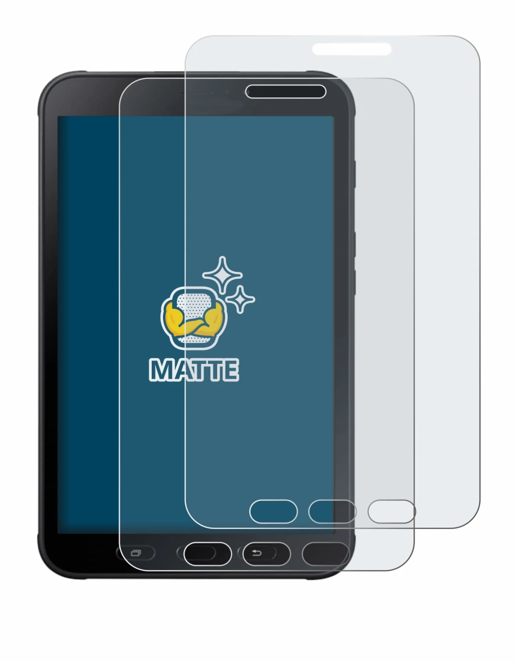 Imagen del dispositivo Samsung Galaxy Tab Active 2 SM-T395 con una amplia variedad de protectores de pantalla.