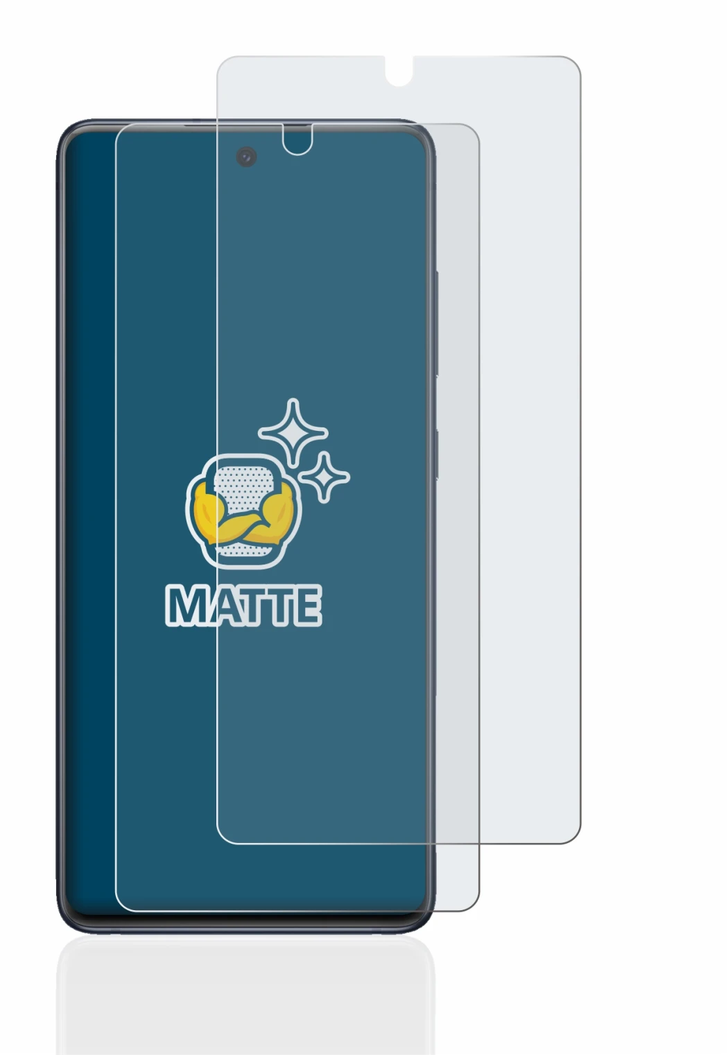 Imagen del dispositivo Samsung Galaxy S20 FE con una amplia variedad de protectores de pantalla.