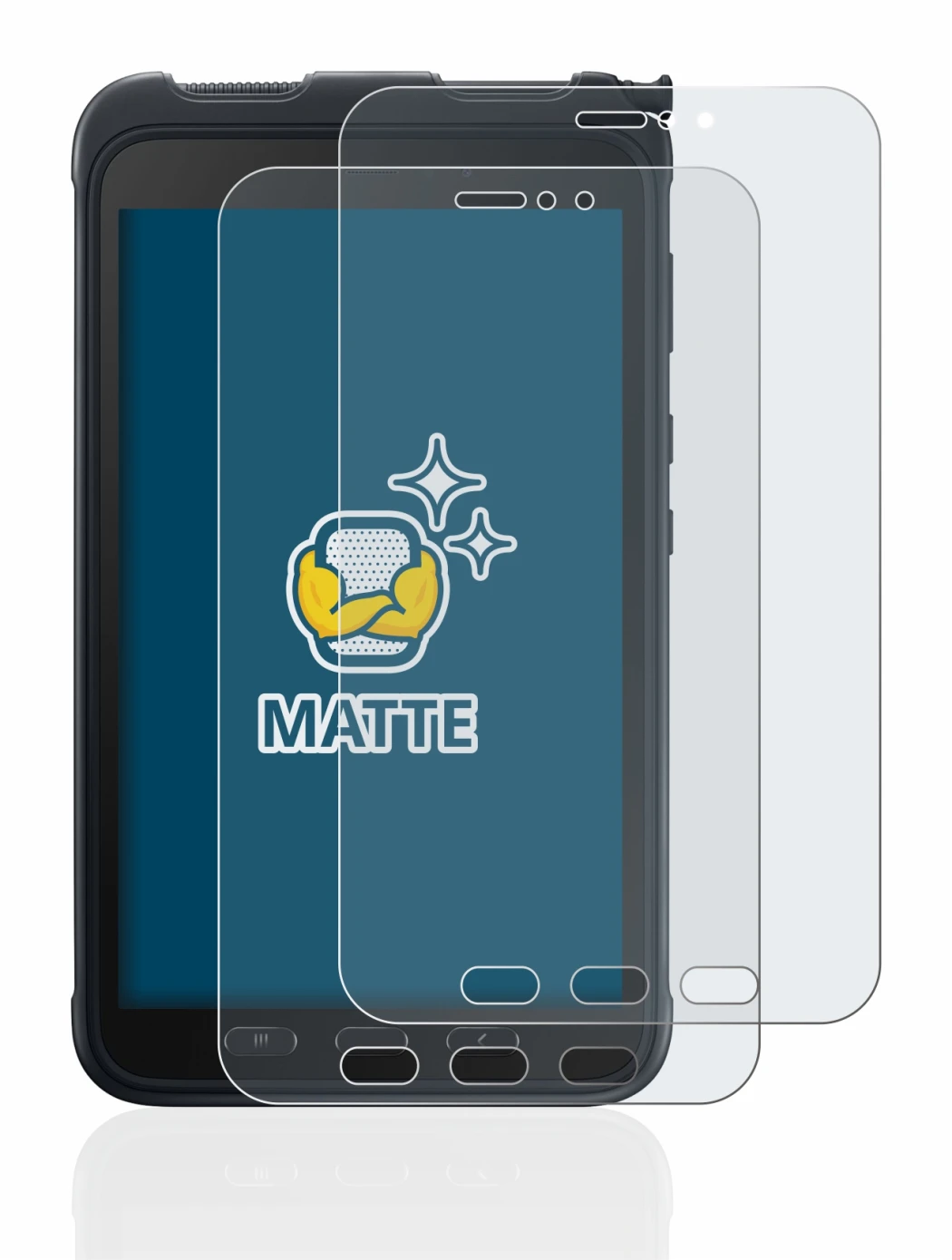 Imagen del dispositivo Samsung Galaxy Tab Active 3 con una amplia variedad de protectores de pantalla.