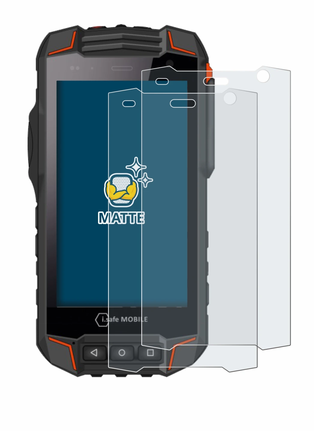 Imagen del dispositivo i.safe MOBILE IS530.1 con una amplia variedad de protectores de pantalla.