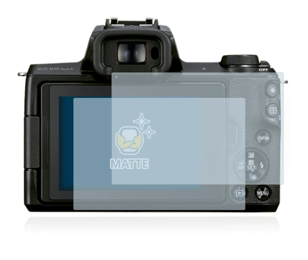 Imagen del dispositivo Canon EOS M50 Mark II con una amplia variedad de protectores de pantalla.