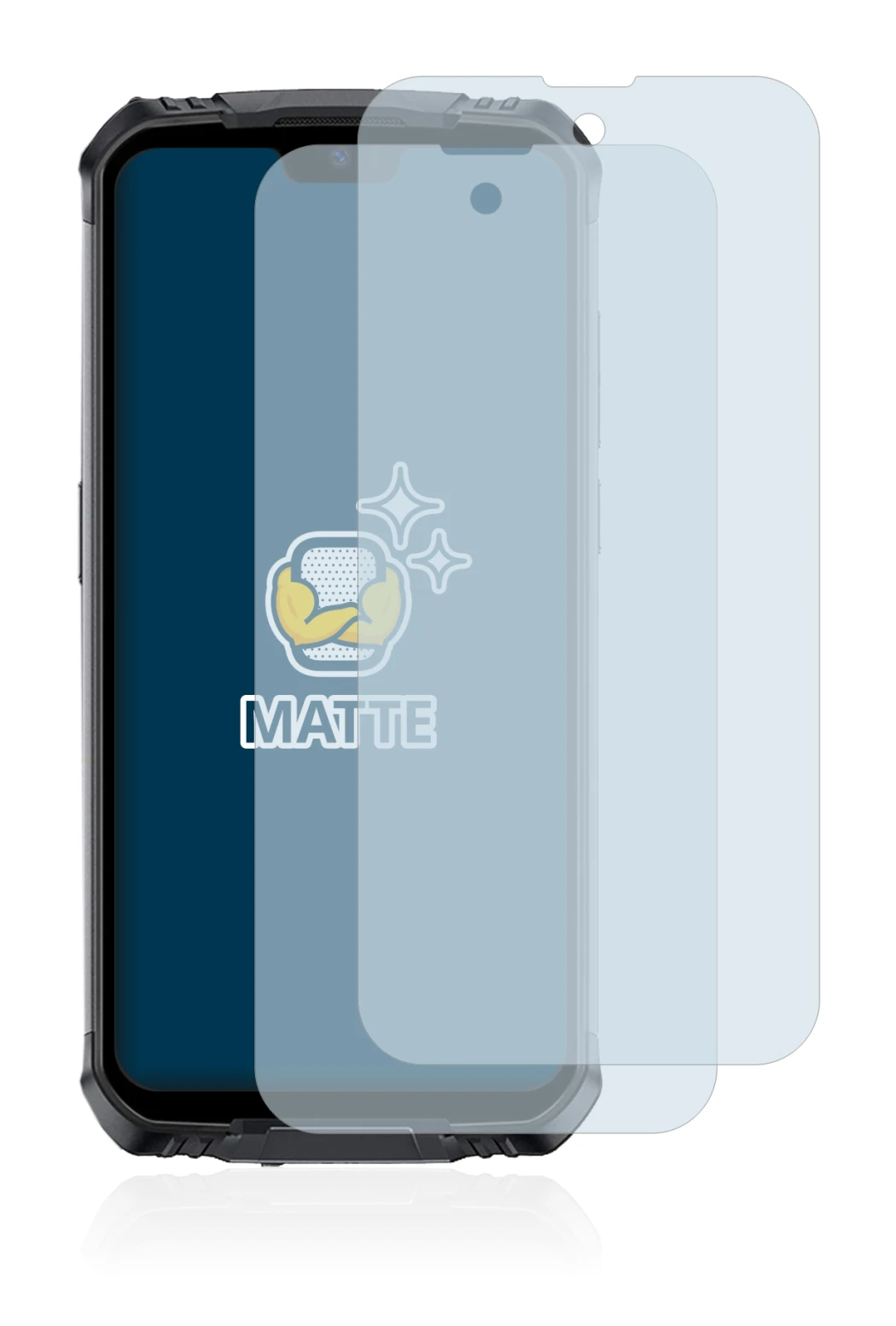 Imagen del dispositivo Doogee S59 Pro con una amplia variedad de protectores de pantalla.