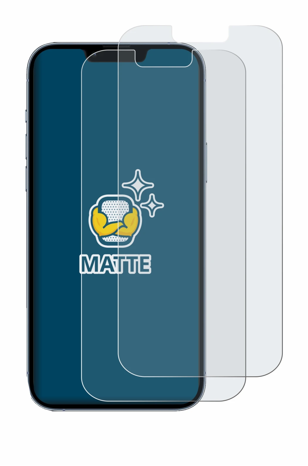 Imagen del dispositivo Apple iPhone 13 Pro Max con una amplia variedad de protectores de pantalla.