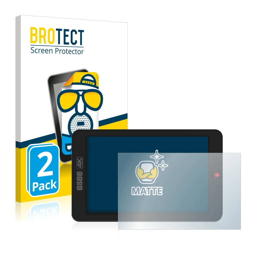 Parte frontal de un envase de producto con el logotipo de la marca BROTECT. Al lado se muestra el dispositivo Osee G7 con su p