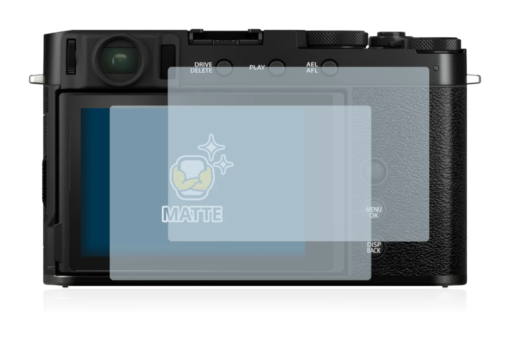 Imagen del dispositivo Fujifilm X-E4 con una amplia variedad de protectores de pantalla.
