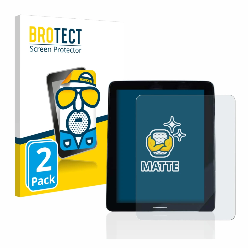 Parte frontal de un envase de producto con el logotipo de la marca BROTECT. Al lado se muestra el dispositivo Volvo Polestar 2