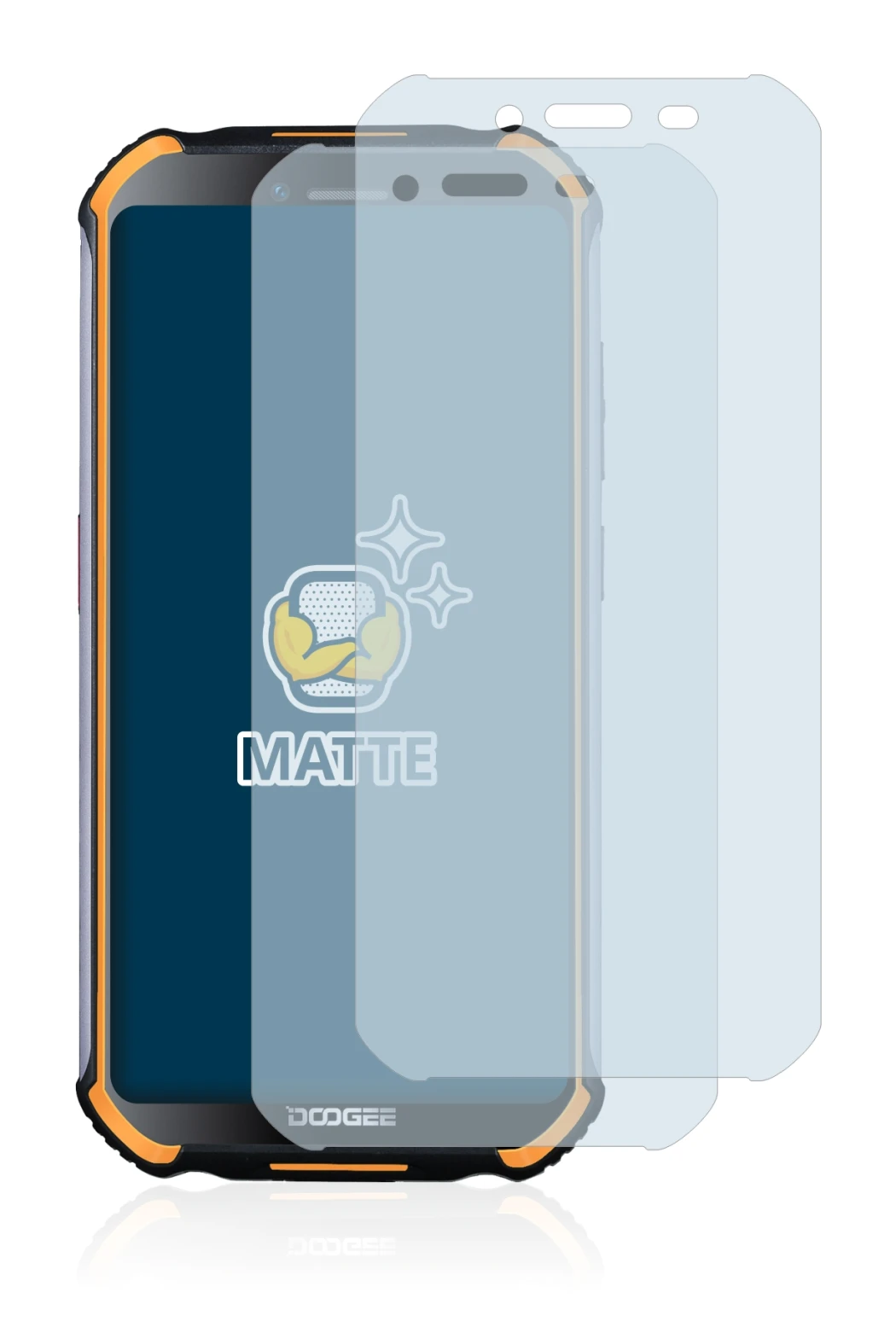 Imagen del dispositivo Doogee S40 Pro con una amplia variedad de protectores de pantalla.