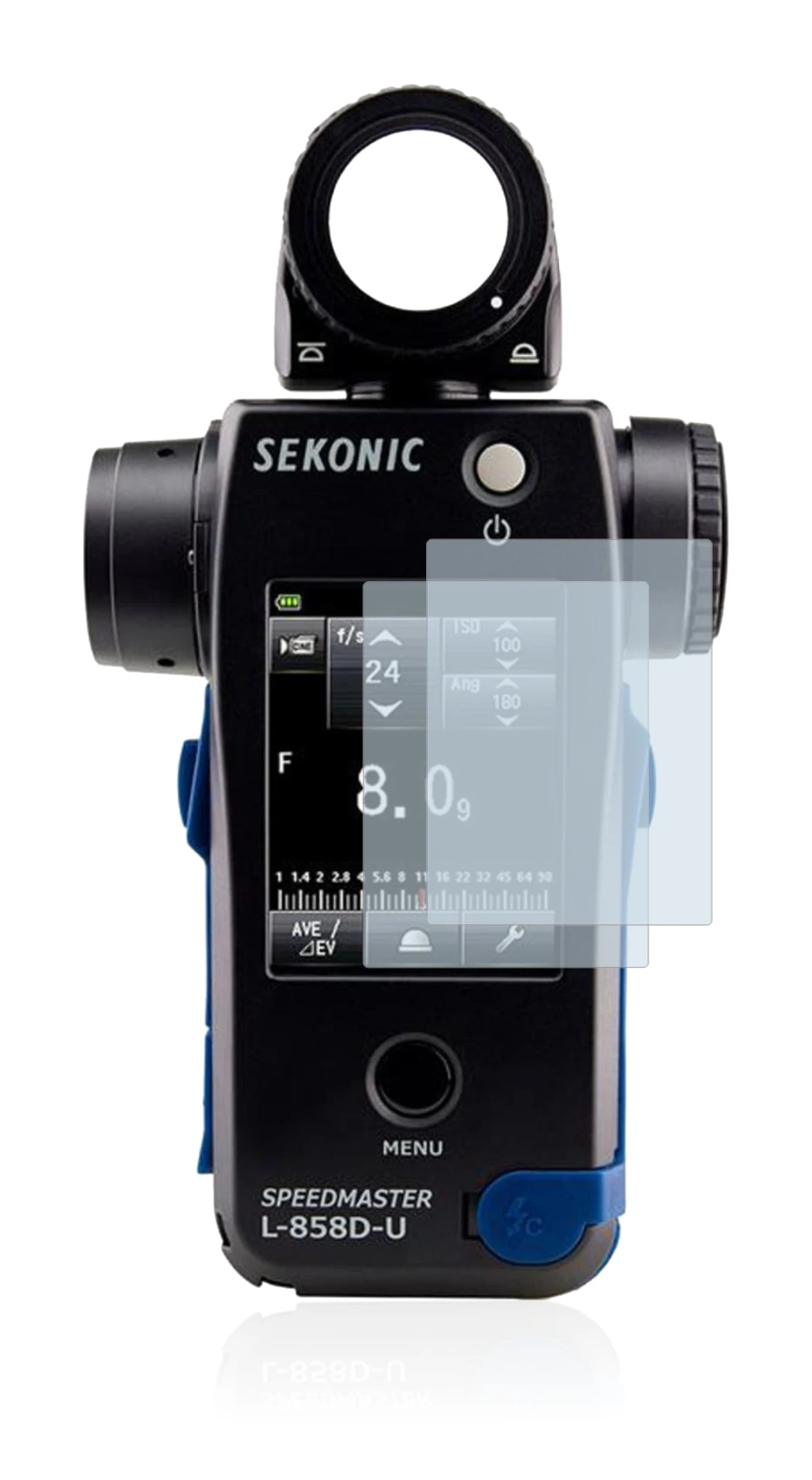 Imagen del dispositivo Sekonic L858D con una amplia variedad de protectores de pantalla.