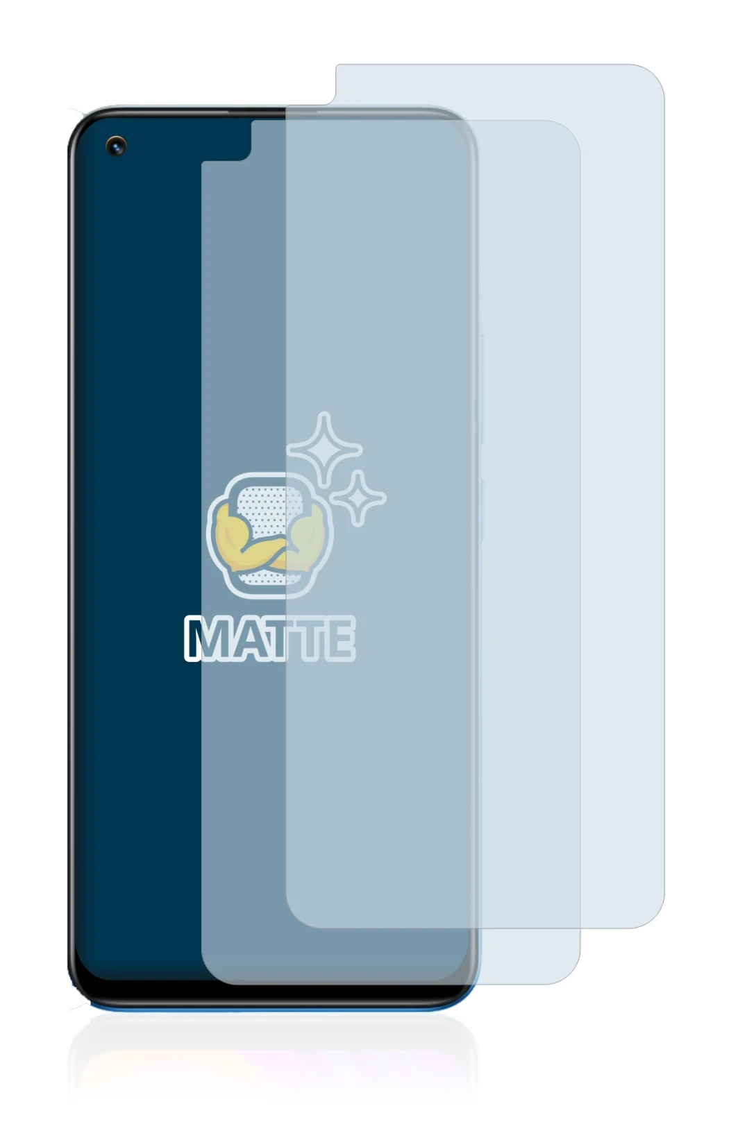 Imagen del dispositivo realme 8 Pro con una amplia variedad de protectores de pantalla.