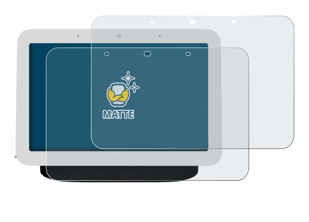 Imagen del dispositivo Google Nest Hub 2 con una amplia variedad de protectores de pantalla.