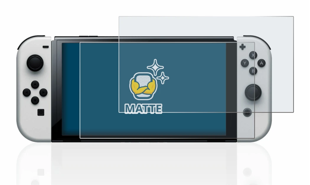 Imagen del dispositivo Nintendo Switch OLED-Modell con una amplia variedad de protectores de pantalla.