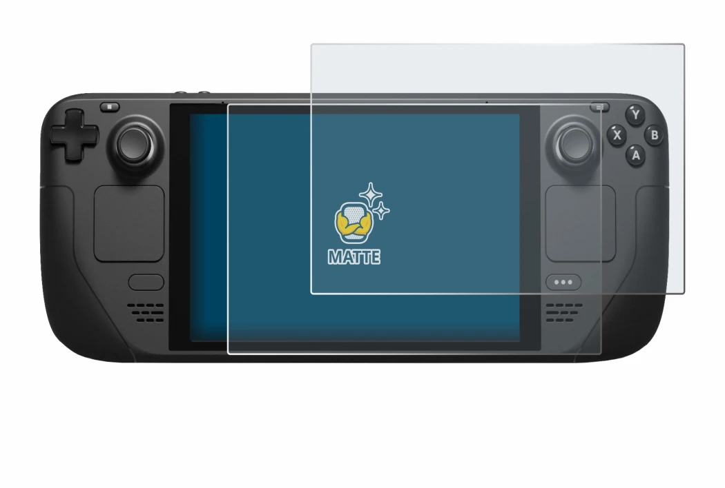 Imagen del dispositivo Valve Steam Deck con una amplia variedad de protectores de pantalla.