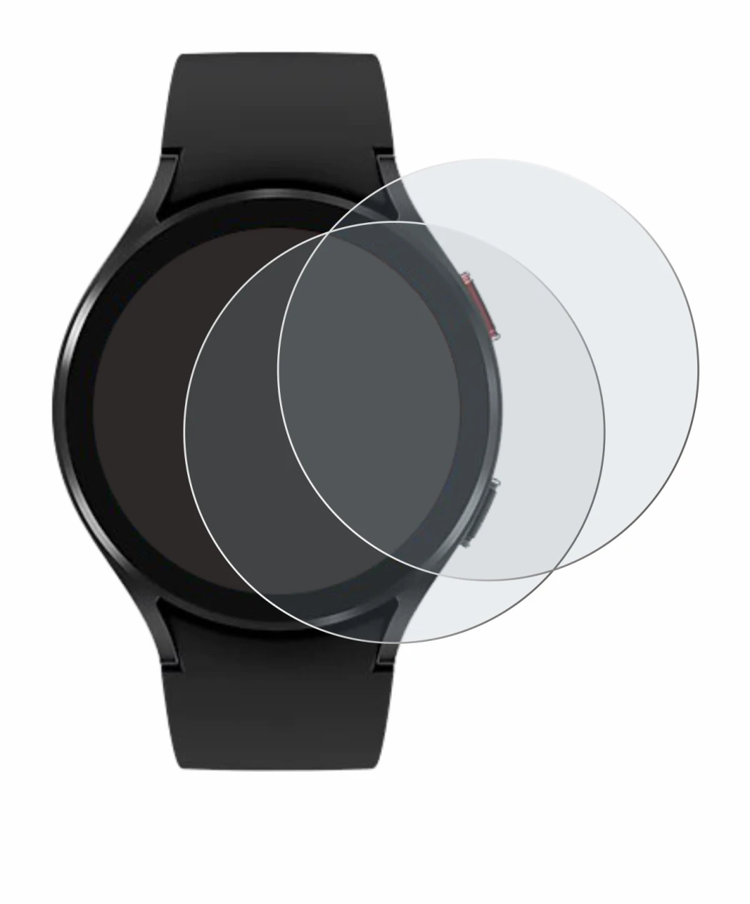 Imagen del dispositivo Samsung Galaxy Watch 4 (44mm) con una amplia variedad de protectores de pantalla.