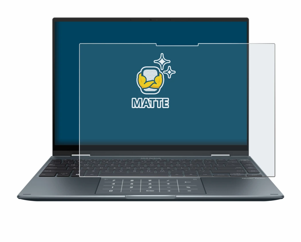 Imagen del dispositivo ASUS ZenBook 14 Flip OLED con una amplia variedad de protectores de pantalla.