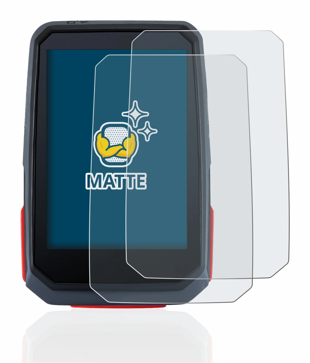 Imagen del dispositivo Sigma ROX 4.0 con una amplia variedad de protectores de pantalla.