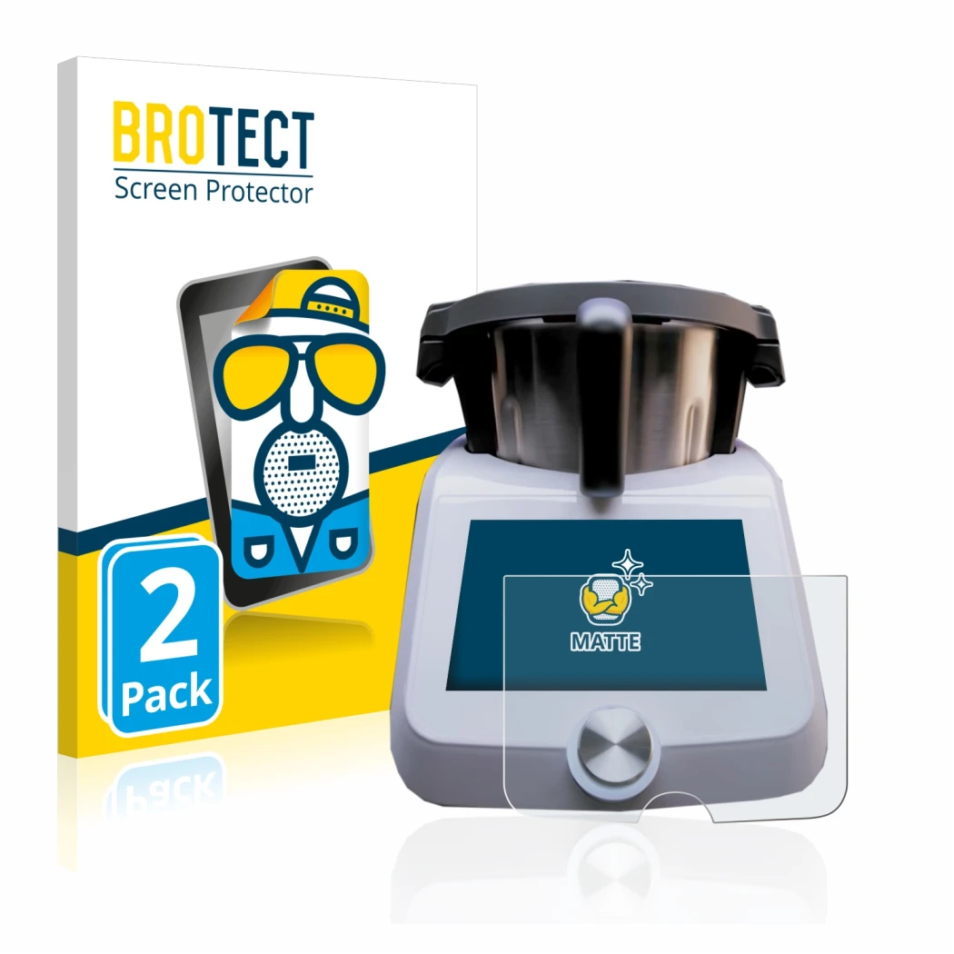 Parte frontal de un envase de producto con el logotipo de la marca BROTECT. Al lado se muestra el dispositivo SilverCrest Mons