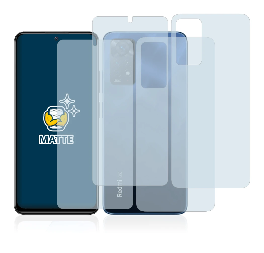 Imagen del dispositivo Xiaomi Redmi Note 11 Pro 5G (Frontal+Trasero) con una amplia variedad de protectores de pantalla.