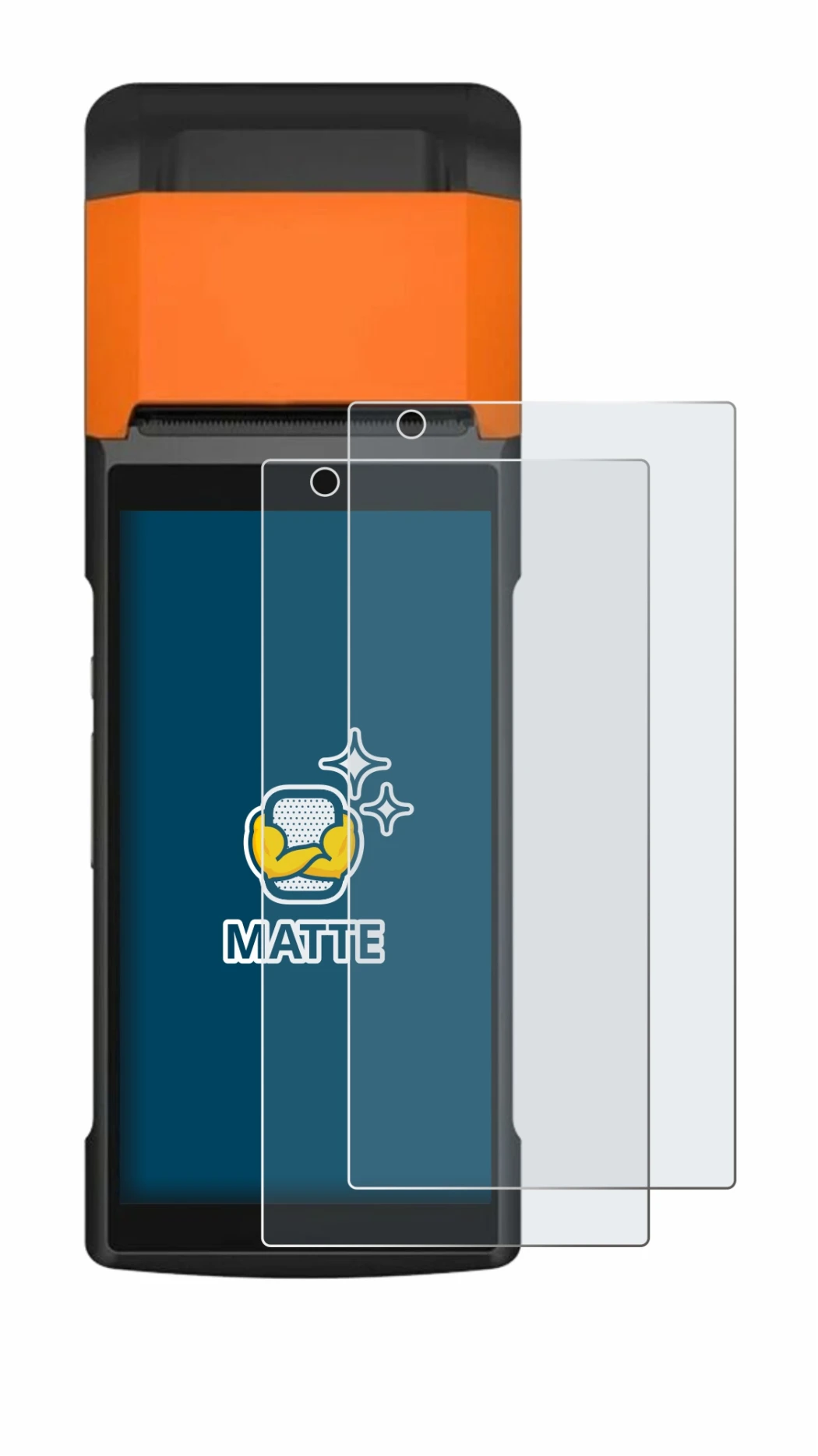 Imagen del dispositivo Sunmi V2s con una amplia variedad de protectores de pantalla.