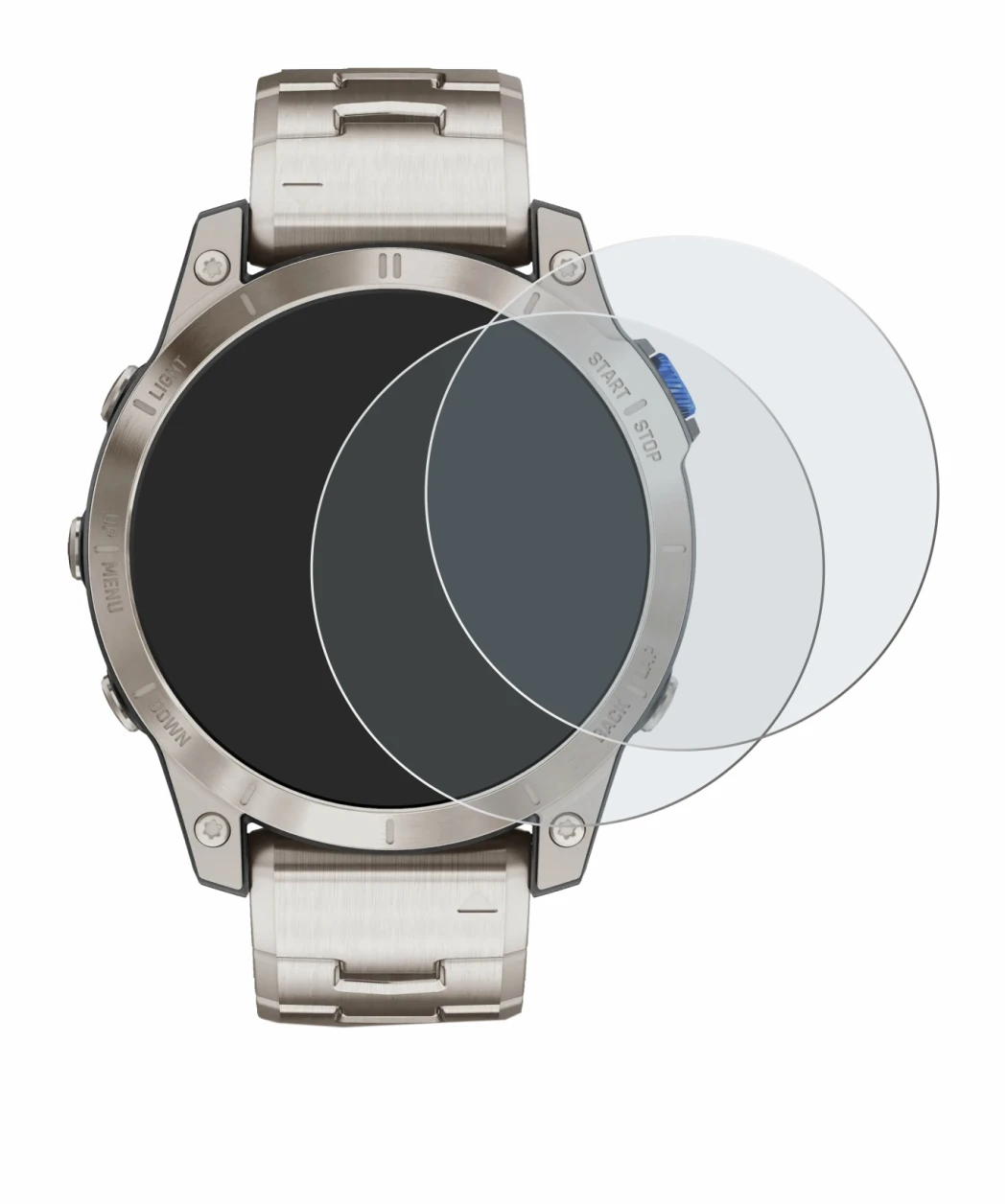 Imagen del dispositivo Garmin D2 Mach 1 con una amplia variedad de protectores de pantalla.