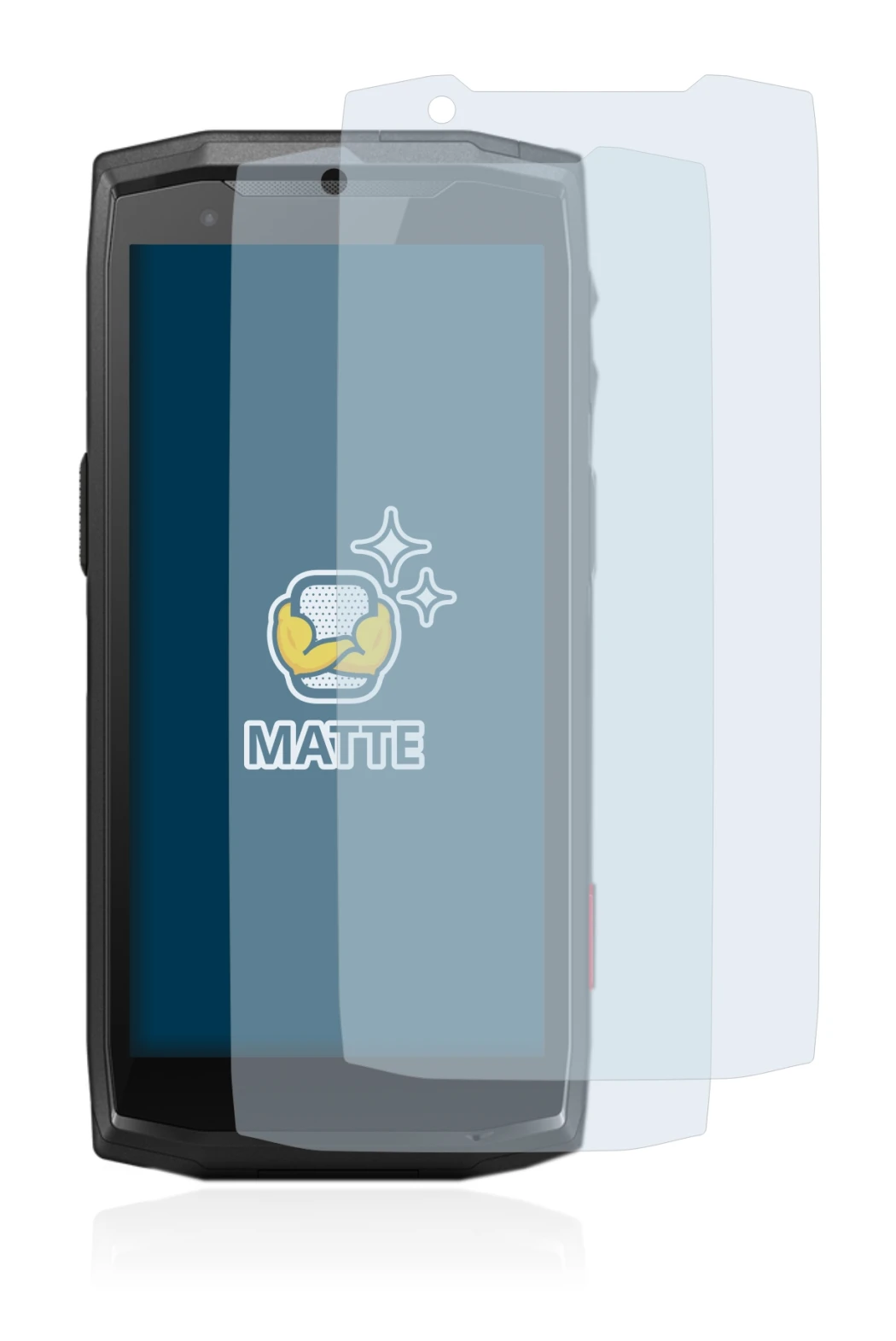 Imagen del dispositivo Crosscall Core-M5 con una amplia variedad de protectores de pantalla.