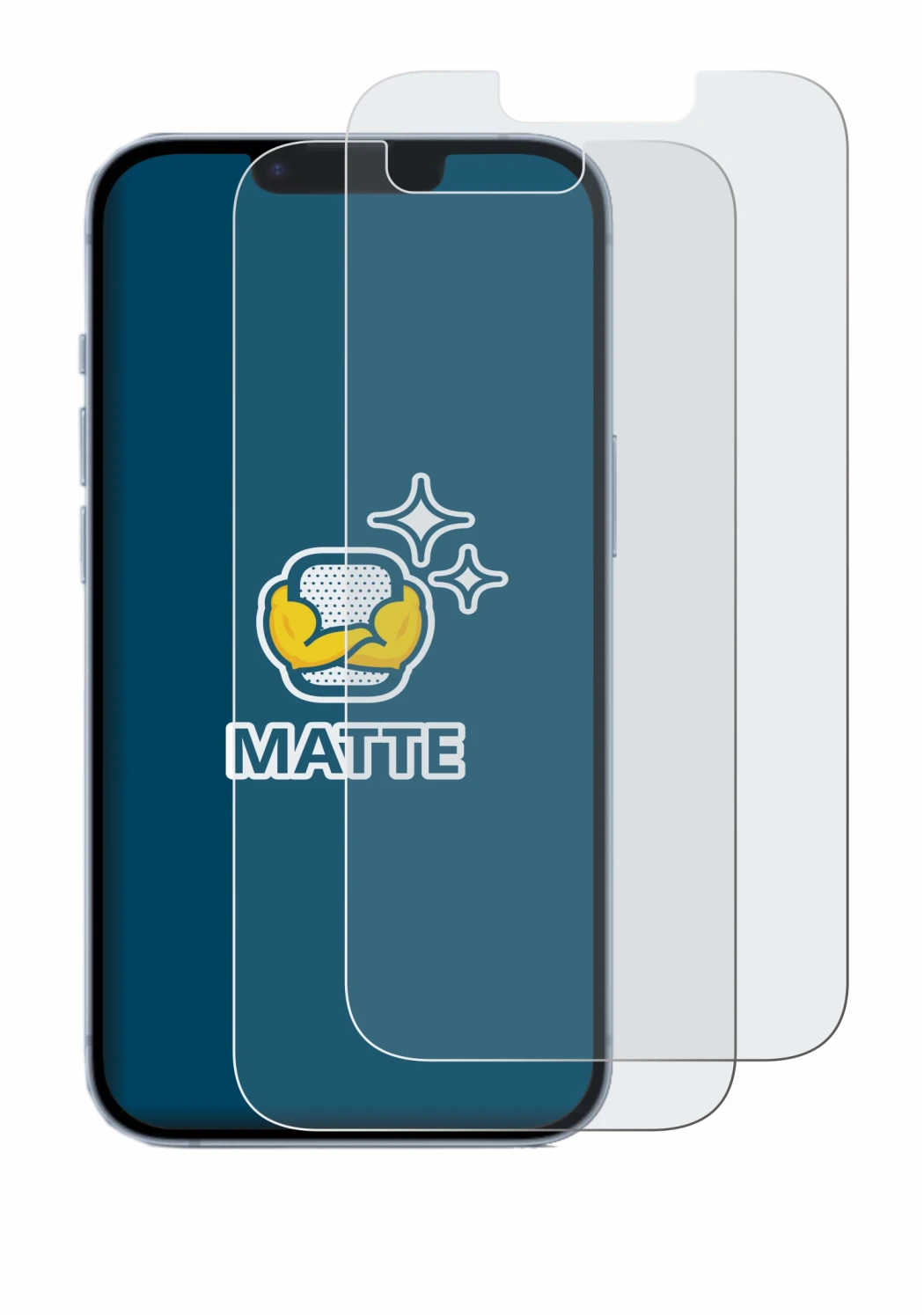 Imagen del dispositivo Apple iPhone 14 con una amplia variedad de protectores de pantalla.