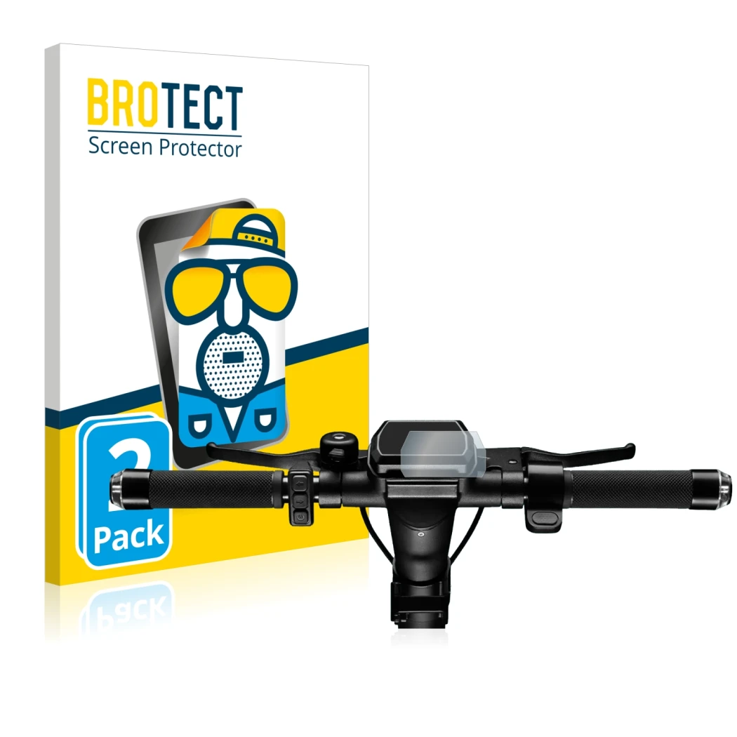 Parte frontal de un envase de producto con el logotipo de la marca BROTECT. Al lado se muestra el dispositivo SoFlow SO4 Pro (