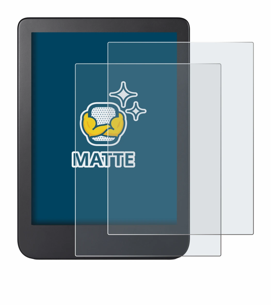 Imagen del dispositivo Kobo Clara 2E con una amplia variedad de protectores de pantalla.