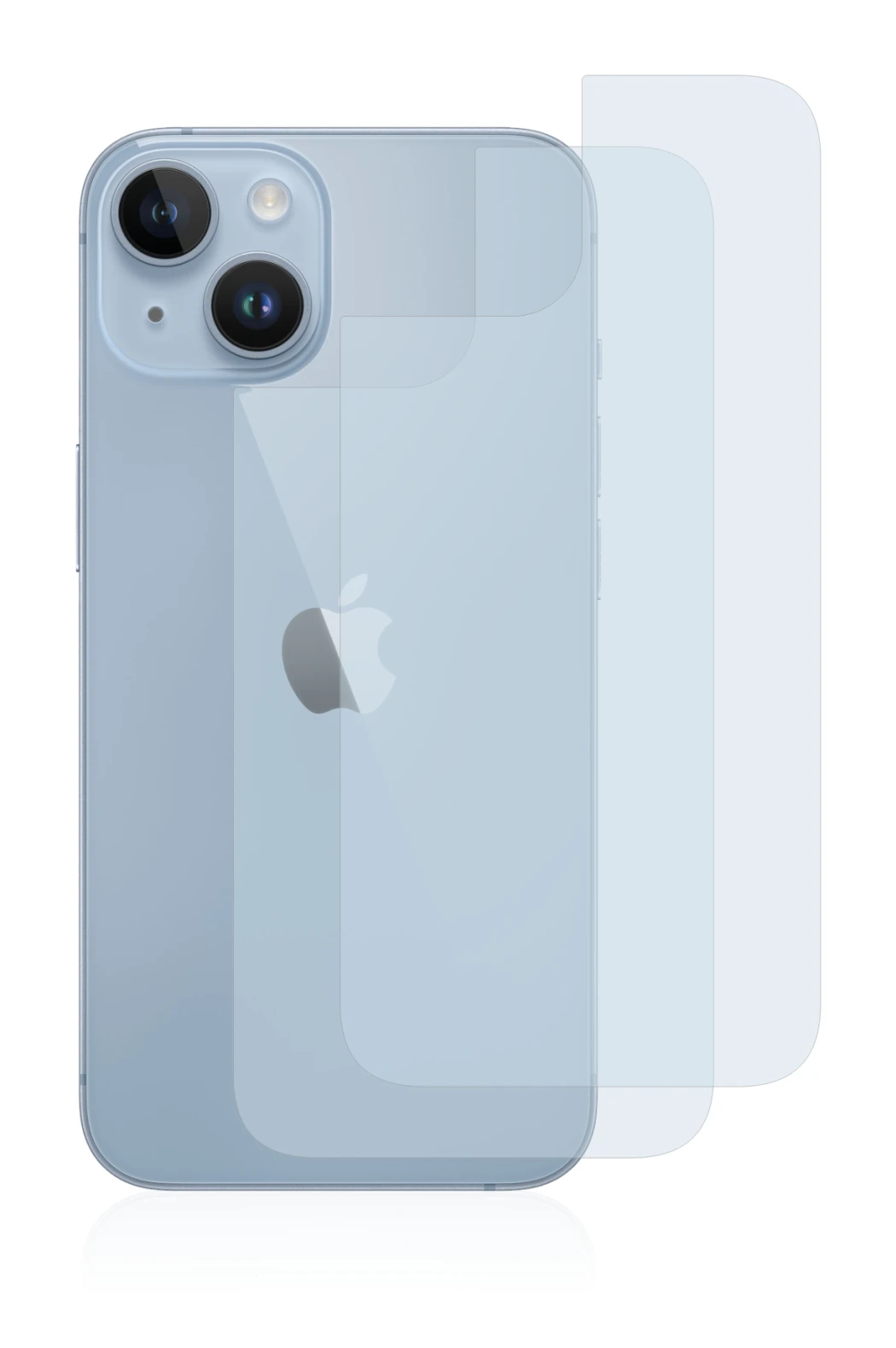 Imagen del dispositivo Apple iPhone 14 (Trasero) con una amplia variedad de protectores de pantalla.