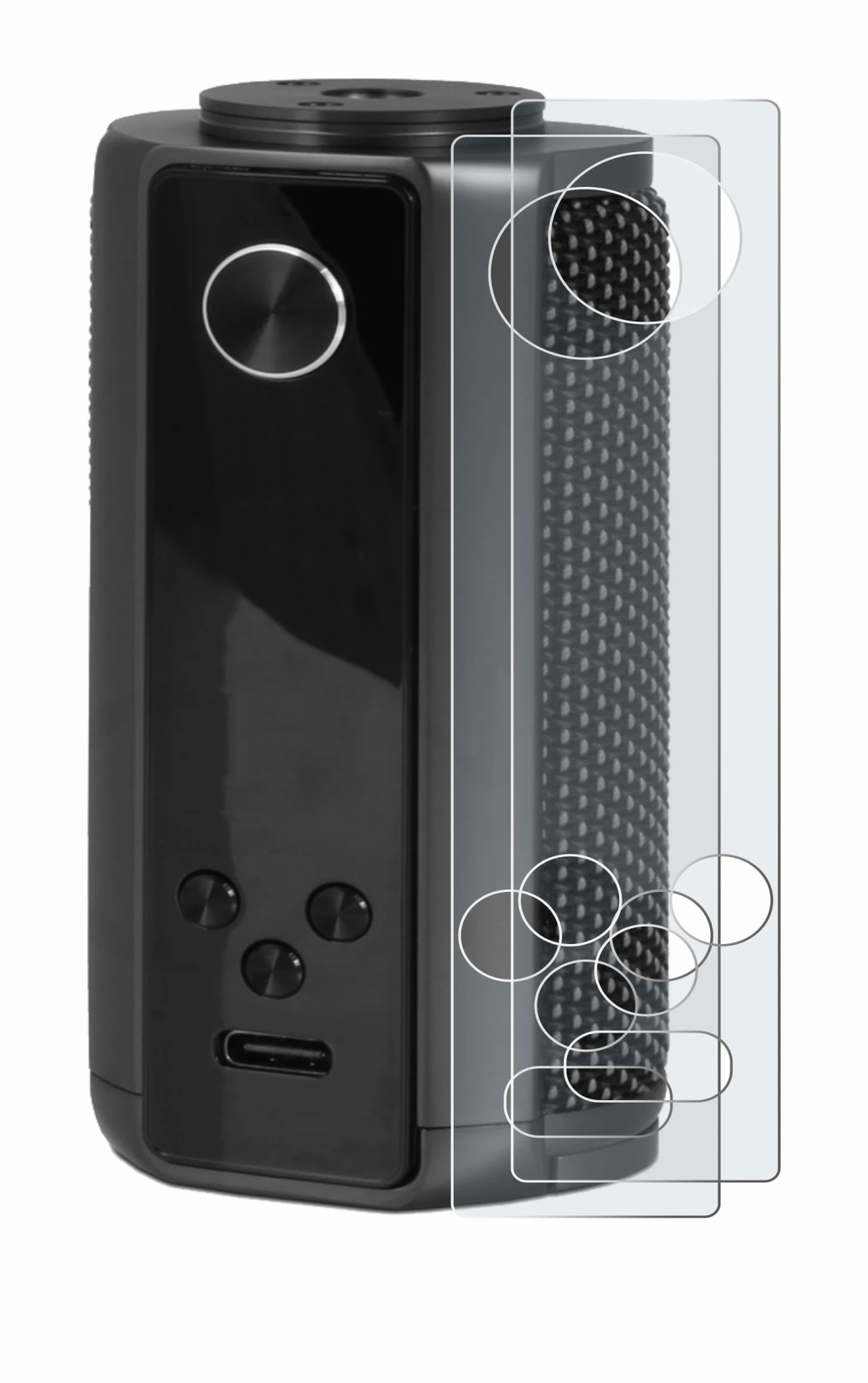 Imagen del dispositivo Vaporesso Target 200 Mod con una amplia variedad de protectores de pantalla.