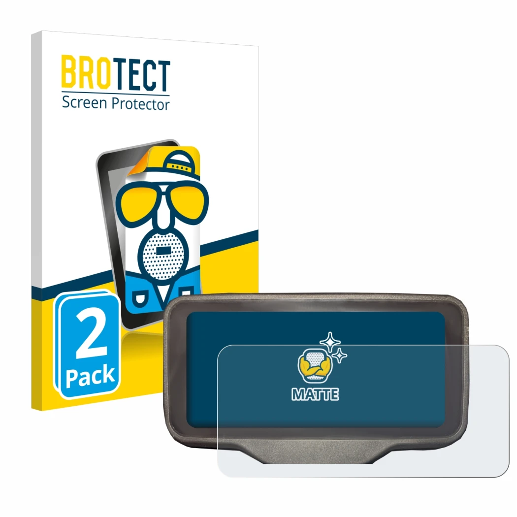 Parte frontal de un envase de producto con el logotipo de la marca BROTECT. Al lado se muestra el dispositivo Horwin SK3 con s