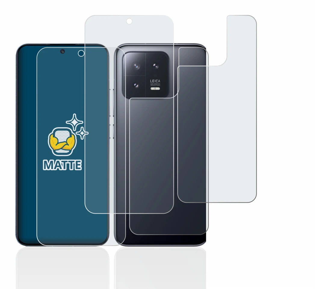 Imagen del dispositivo Xiaomi 13 (Frontal+Trasero) con una amplia variedad de protectores de pantalla.