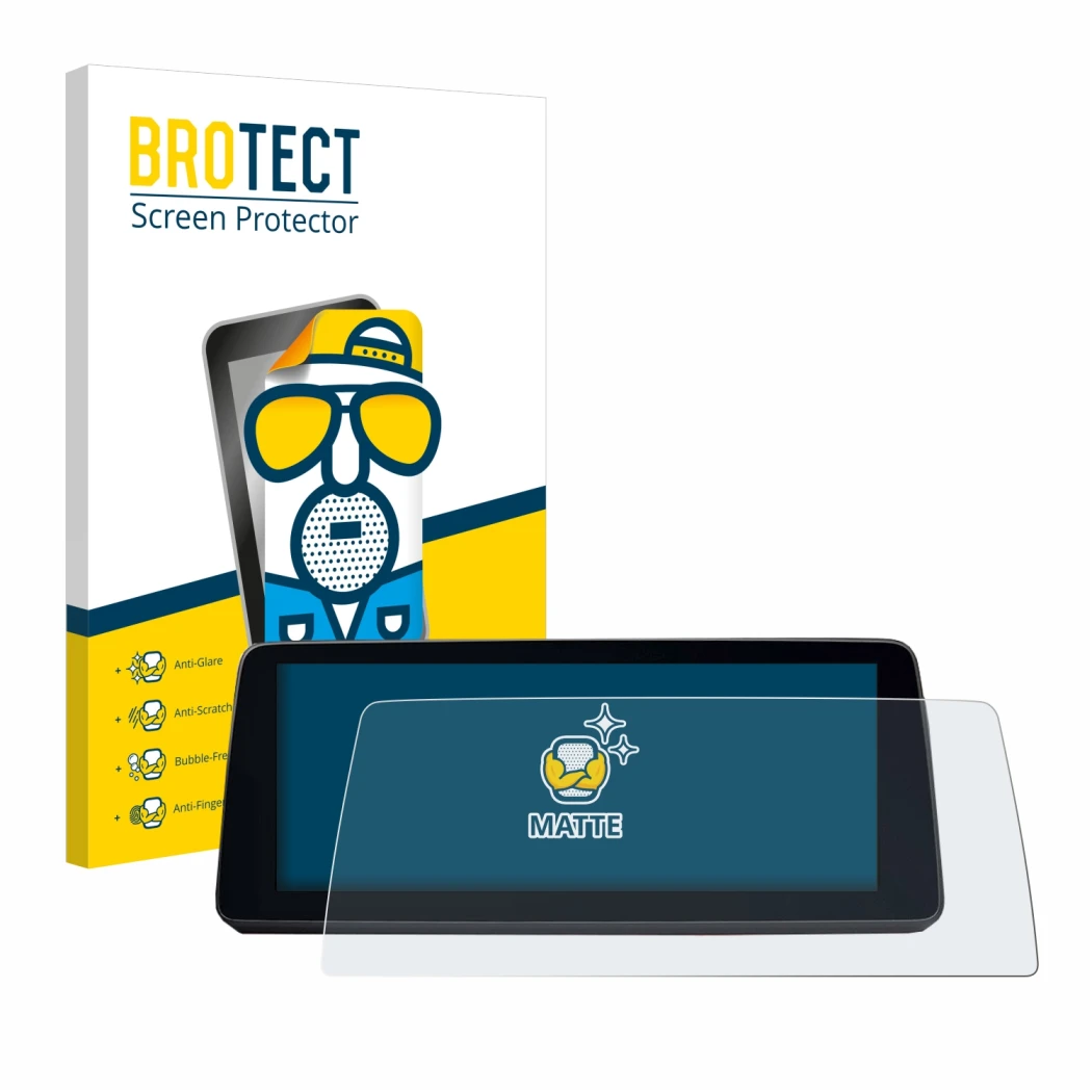 Parte frontal de un envase de producto con el logotipo de la marca BROTECT. Al lado se muestra el dispositivo BMW 5 G30/G31 20