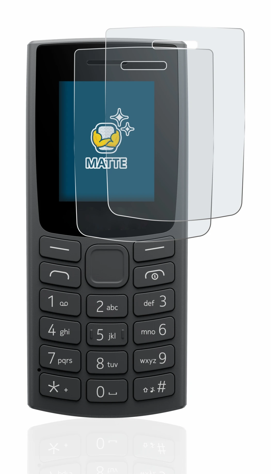 Imagen del dispositivo Nokia 110 (2023) con una amplia variedad de protectores de pantalla.