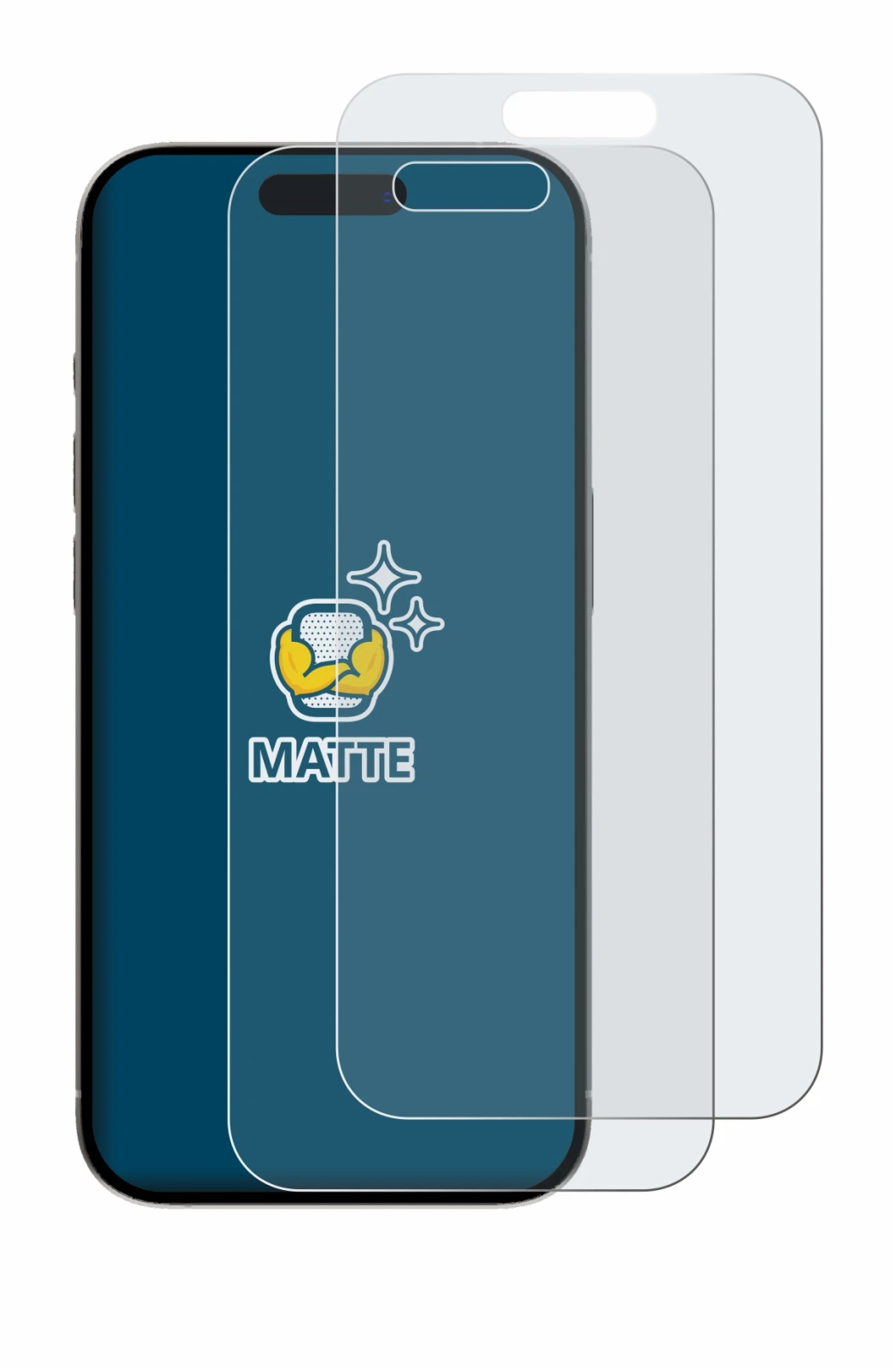 Imagen del dispositivo Apple iPhone 15 Pro con una amplia variedad de protectores de pantalla.