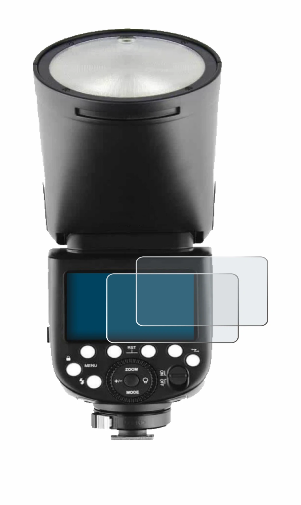 Imagen del dispositivo Godox V1 con una amplia variedad de protectores de pantalla.