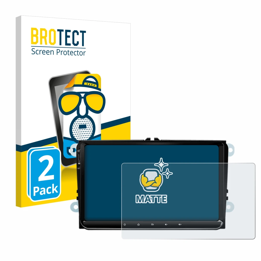 Parte frontal de un envase de producto con el logotipo de la marca BROTECT. Al lado se muestra el dispositivo Eonon 53 SE con