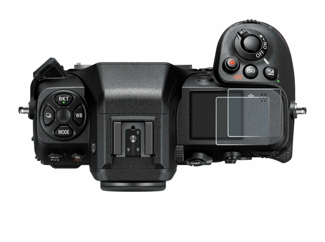 Imagen del dispositivo Nikon Z 8 (pantalla de hombro) con una amplia variedad de protectores de pantalla.