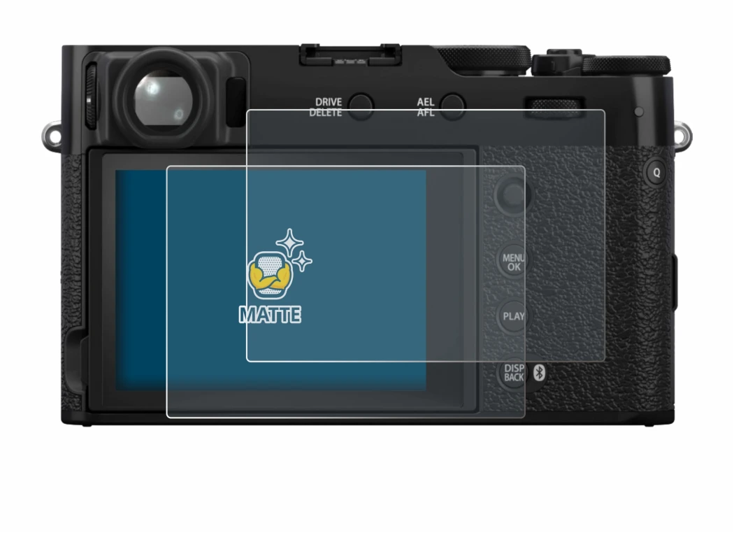 Imagen del dispositivo Fujifilm X100VI con una amplia variedad de protectores de pantalla.
