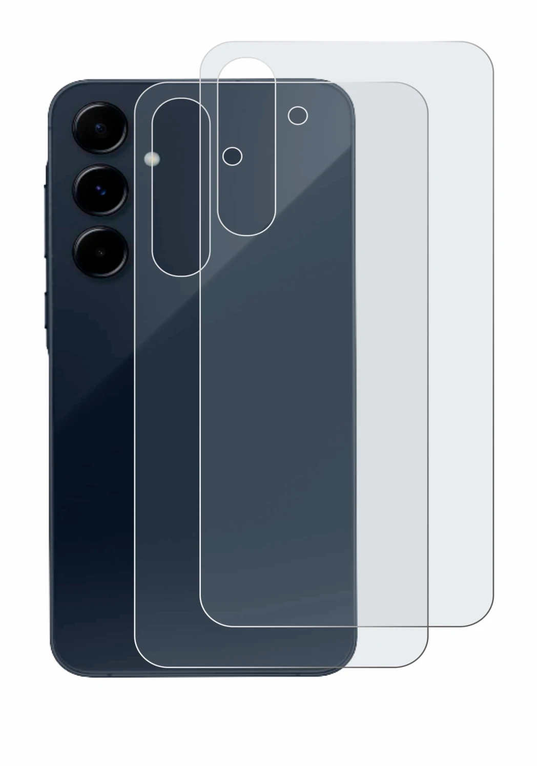 Imagen del dispositivo Samsung Galaxy A35 5G (Trasero) con una amplia variedad de protectores de pantalla.