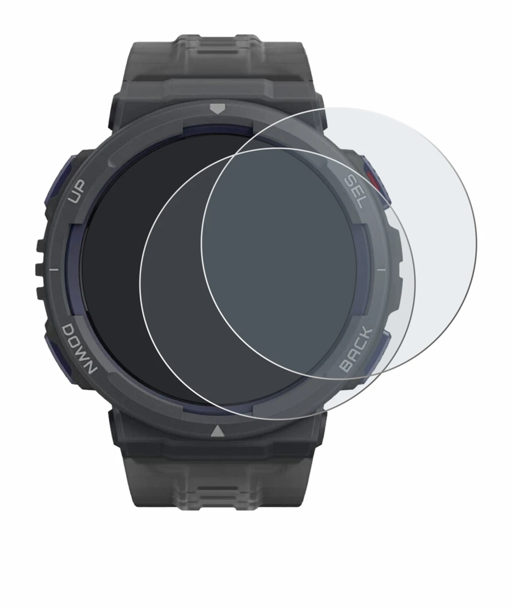 Imagen del dispositivo Amazfit Active Edge con una amplia variedad de protectores de pantalla.