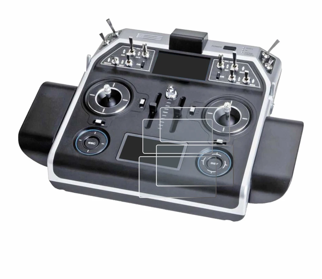 Imagen del dispositivo Graupner MC-28 con una amplia variedad de protectores de pantalla.