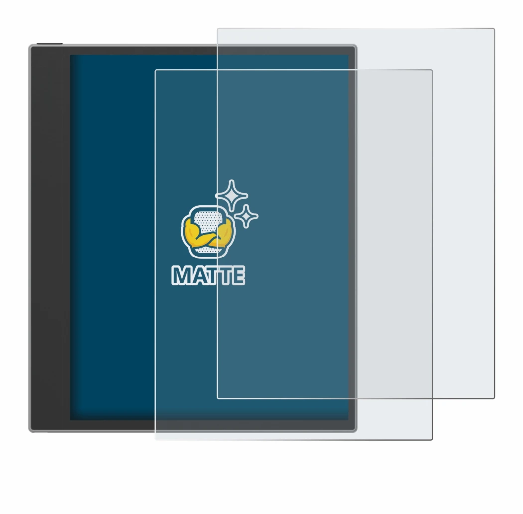 Imagen del dispositivo PocketBook InkPad Eo (2024) con una amplia variedad de protectores de pantalla.