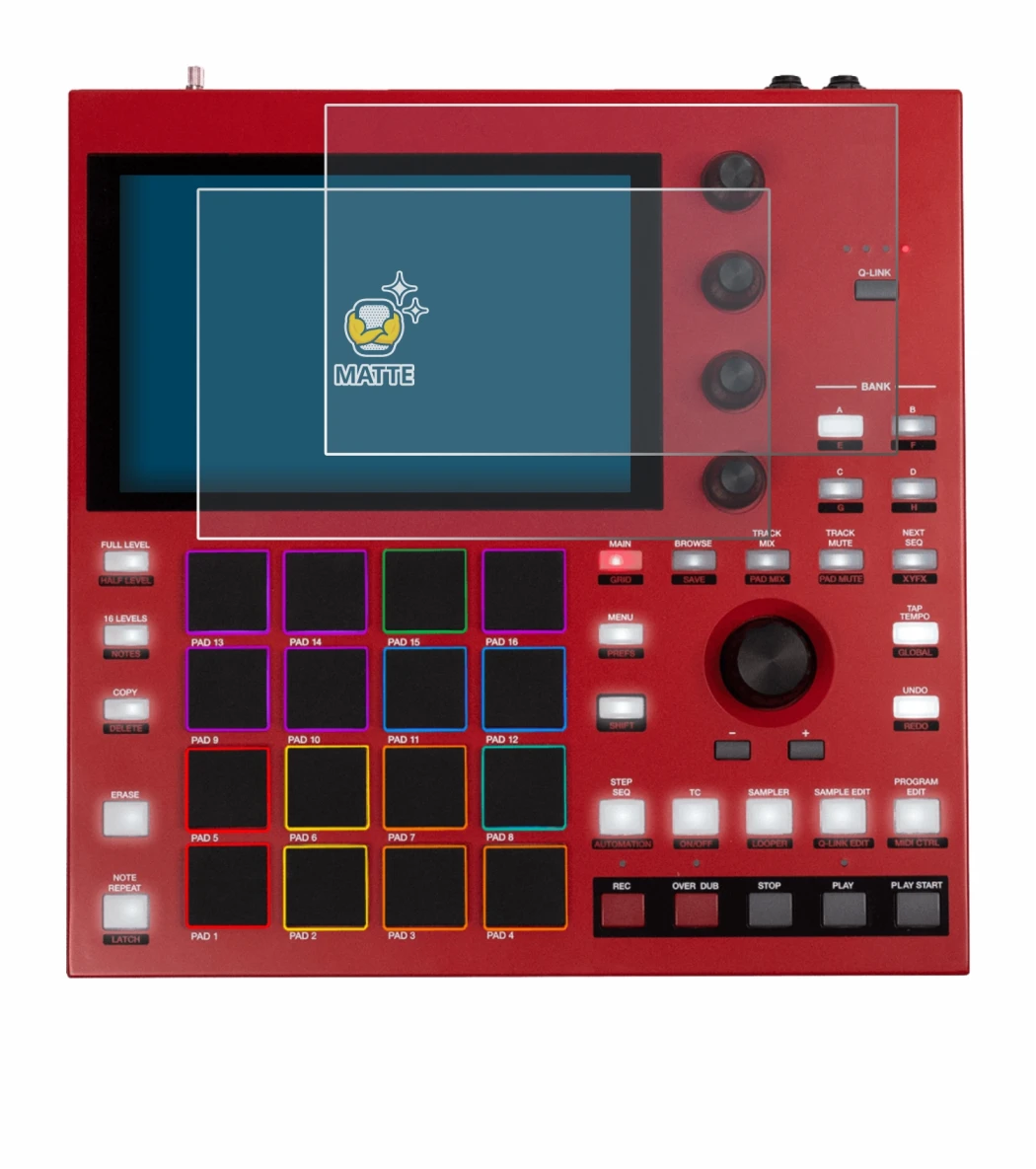Imagen del dispositivo Akai MPC One+ con una amplia variedad de protectores de pantalla.