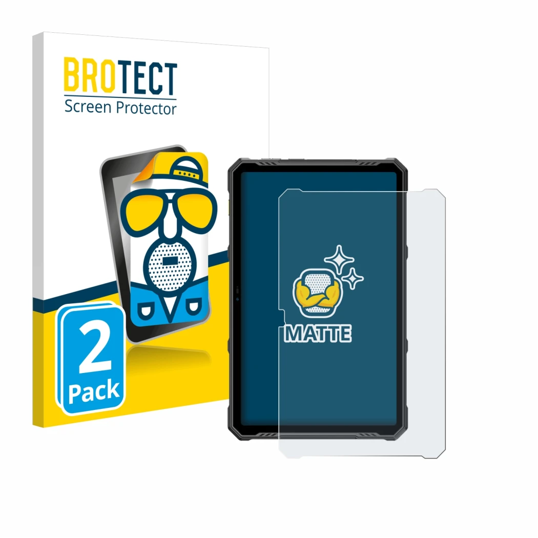 Parte frontal de un envase de producto con el logotipo de la marca BROTECT. Al lado se muestra el dispositivo Ulefone Armor Pa