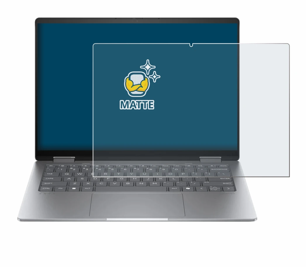 Imagen del dispositivo HP Envy x360 14 2-in-1 con una amplia variedad de protectores de pantalla.