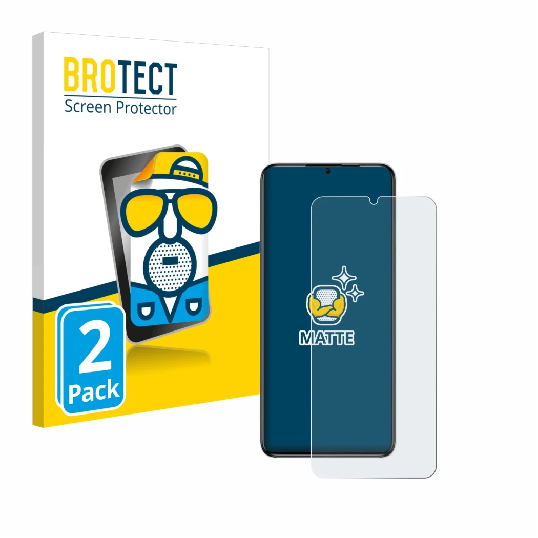 Parte frontal de un envase de producto con el logotipo de la marca BROTECT. Al lado se muestra el dispositivo Oukitel C50 con